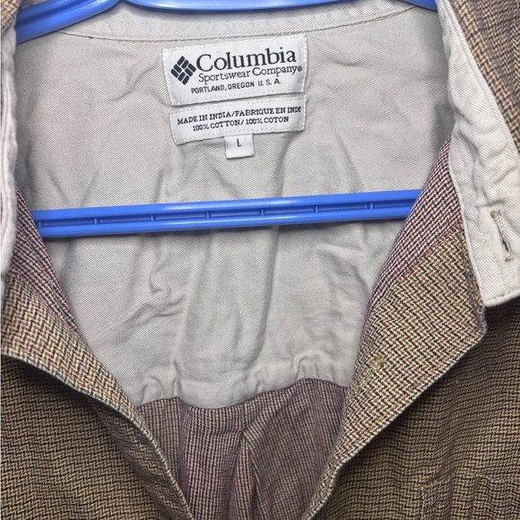 Columbia 100% Cotton vintage Brown/yellow Button-Up Shirt - Picture 3 of 6